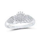 Radiant Brilliance: 10kt White Gold Womens Round Diamond Cluster Ring 1/4 Cttw - Splendid Jewellery