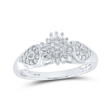 Load image into Gallery viewer, Radiant Brilliance: 10kt White Gold Womens Round Diamond Cluster Ring 1/4 Cttw - Splendid Jewellery