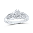 Radiant Brilliance: 10kt White Gold Womens Round Diamond Cluster Ring 1/4 Cttw - Splendid Jewellery