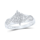 Radiant Brilliance: 10kt White Gold Womens Round Diamond Cluster Ring 1/4 Cttw - Splendid Jewellery