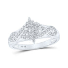 Radiant Brilliance: 10kt White Gold Womens Round Diamond Cluster Ring 1/4 Cttw - Splendid Jewellery