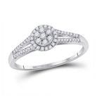 Radiant Brilliance: 10kt White Gold Women's Round Diamond Cluster Ring 1/5 Cttw - Splendid Jewellery