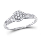 Radiant Brilliance: 10kt White Gold Women's Round Diamond Cluster Ring 1/5 Cttw - Splendid Jewellery