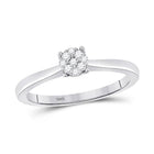 Radiant Brilliance: 10kt White Gold Womens Round Diamond Cluster Ring 1/6 Cttw - Splendid Jewellery
