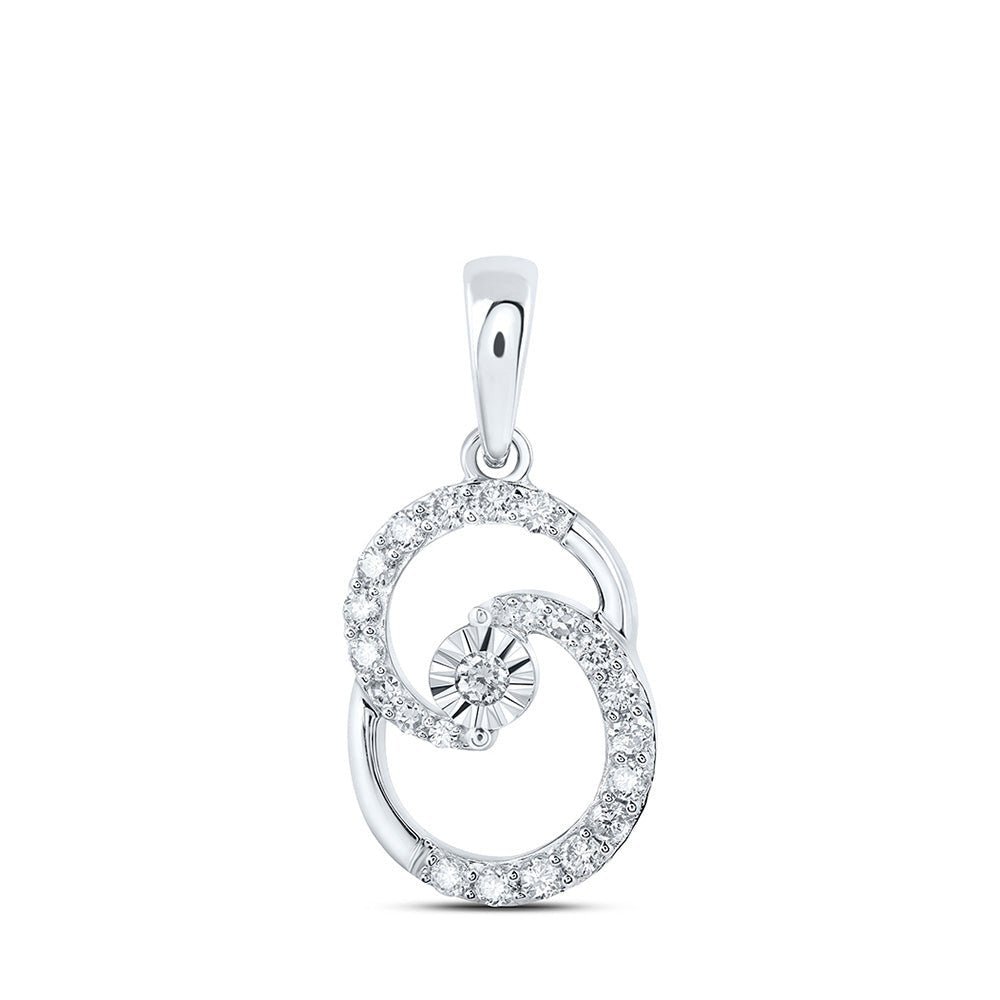 Radiant Brilliance: 10kt White Gold Womens Round Diamond Fashion Pendant 1/4 Cttw - Splendid Jewellery