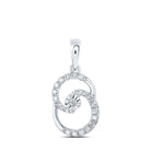 Radiant Brilliance: 10kt White Gold Womens Round Diamond Fashion Pendant 1/4 Cttw - Splendid Jewellery