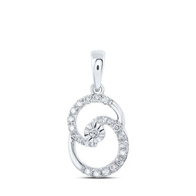 Radiant Brilliance: 10kt White Gold Womens Round Diamond Fashion Pendant 1/4 Cttw - Splendid Jewellery