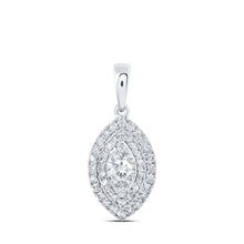 Load image into Gallery viewer, Radiant Brilliance: 10kt White Gold Womens Round Diamond Oval Pendant 1/2 Cttw - Splendid Jewellery
