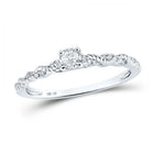 Radiant Brilliance: 10kt White Gold Womens Round Diamond Solitaire Ring 1/4 Cttw - Splendid Jewellery