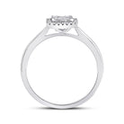 Radiant Brilliance: 10kt White Gold Womens Round Diamond Square Cluster Ring 1/3 Cttw - Splendid Jewellery