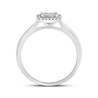Radiant Brilliance: 10kt White Gold Womens Round Diamond Square Cluster Ring 1/3 Cttw - Splendid Jewellery