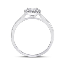 Load image into Gallery viewer, Radiant Brilliance: 10kt White Gold Womens Round Diamond Square Cluster Ring 1/3 Cttw Side View 2 from Splendid Jewellery