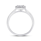 Radiant Brilliance: 10kt White Gold Womens Round Diamond Square Cluster Ring 1/3 Cttw Side View 2 from Splendid Jewellery