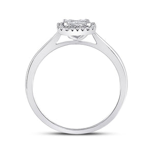 Radiant Brilliance: 10kt White Gold Womens Round Diamond Square Cluster Ring 1/3 Cttw - Splendid Jewellery