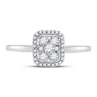 Radiant Brilliance: 10kt White Gold Womens Round Diamond Square Cluster Ring 1/3 Cttw - Splendid Jewellery