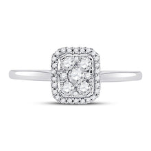 Load image into Gallery viewer, Radiant Brilliance: 10kt White Gold Womens Round Diamond Square Cluster Ring 1/3 Cttw - Splendid Jewellery