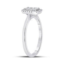 Load image into Gallery viewer, Radiant Brilliance: 10kt White Gold Womens Round Diamond Square Cluster Ring 1/3 Cttw Side View from Splendid Jewellery