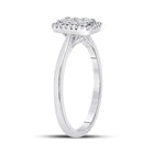 Radiant Brilliance: 10kt White Gold Womens Round Diamond Square Cluster Ring 1/3 Cttw Side View from Splendid Jewellery
