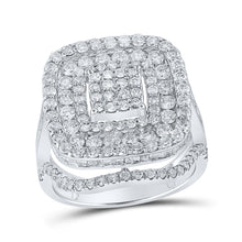 Load image into Gallery viewer, Radiant Brilliance: 10kt White Gold Womens Round Diamond Square Ring 2 - 3/4 Cttw - Splendid Jewellery