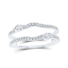 Radiant Brilliance: 10kt White Gold Womens Round Diamond Wrap Enhancer Wedding Band 3/8 Cttw - Splendid Jewellery