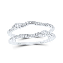 Load image into Gallery viewer, Radiant Brilliance: 10kt White Gold Womens Round Diamond Wrap Enhancer Wedding Band 3/8 Cttw - Splendid Jewellery