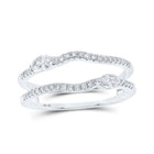 Radiant Brilliance: 10kt White Gold Womens Round Diamond Wrap Enhancer Wedding Band 3/8 Cttw - Splendid Jewellery
