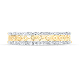 Radiant Brilliance: 10kt Yellow Gold Diamond Band Ring - Splendid Jewellery