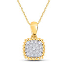 Radiant Brilliance: 10kt Yellow Gold Diamond Cluster Pendant - Splendid Jewellery