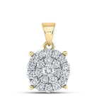 Radiant Brilliance: 10kt Yellow Gold Diamond Cluster Pendant - Splendid Jewellery