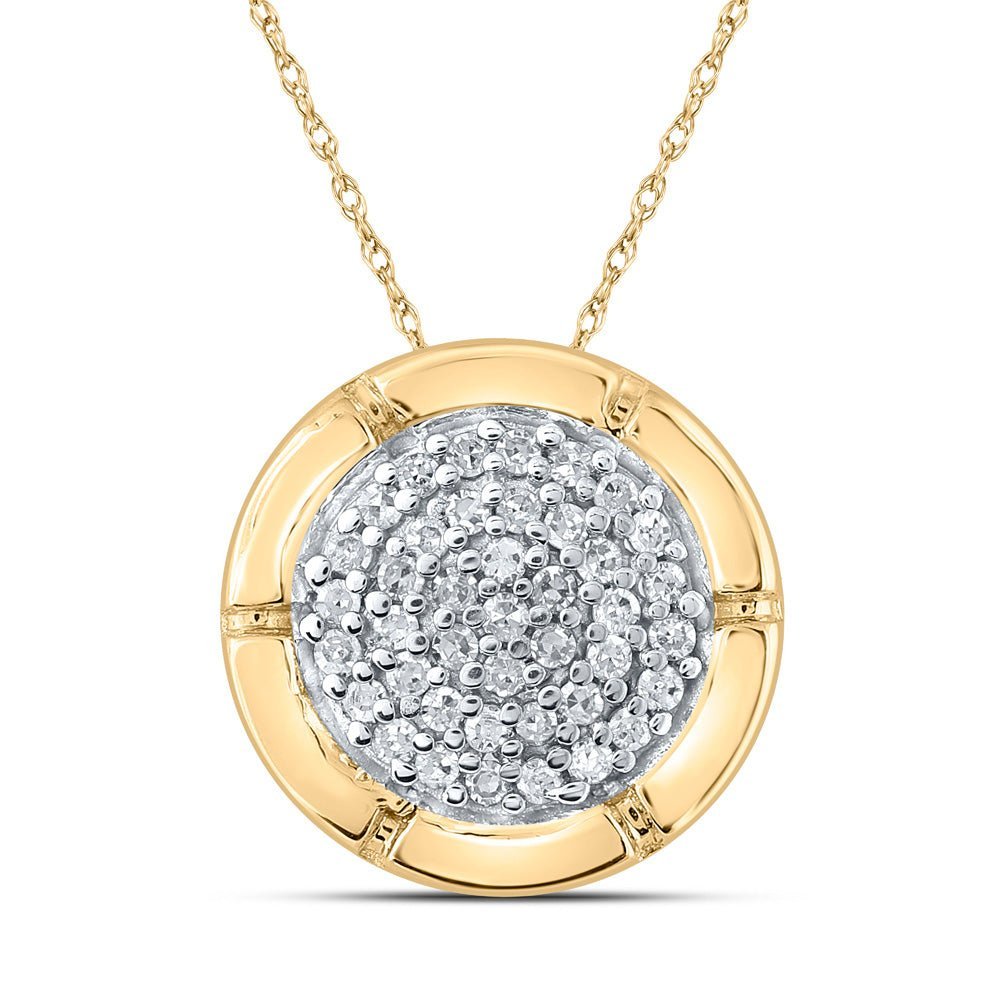 Radiant Brilliance: 10kt Yellow Gold Diamond Cluster Pendant - Splendid Jewellery