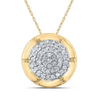 Radiant Brilliance: 10kt Yellow Gold Diamond Cluster Pendant - Splendid Jewellery