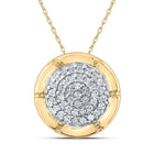 Radiant Brilliance: 10kt Yellow Gold Diamond Cluster Pendant - Splendid Jewellery