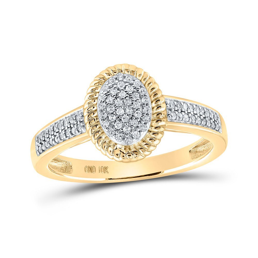 Radiant Brilliance: 10kt Yellow Gold Diamond Cluster Ring - Splendid Jewellery
