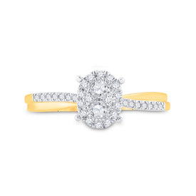Radiant Brilliance 10kt Yellow Gold Diamond Cluster Ring product Top View from Splendid Jewellery