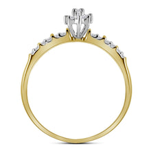 Load image into Gallery viewer, Radiant Brilliance: 10kt Yellow Gold Diamond Cluster Ring - Side View