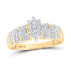 Radiant Brilliance: 10kt Yellow Gold Diamond Cluster Ring - Top View