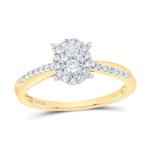 Load image into Gallery viewer, Radiant Brilliance 10kt Yellow Gold Diamond Cluster Ring - Splendid Jewellery