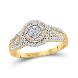 Radiant Brilliance: 10kt Yellow Gold Diamond Cluster Ring - Splendid Jewellery