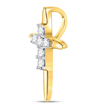 Load image into Gallery viewer, Radiant Brilliance: 10kt Yellow Gold Diamond Cross Pendant - Splendid Jewellery