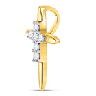 Radiant Brilliance: 10kt Yellow Gold Diamond Cross Pendant - Splendid Jewellery
