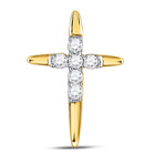 Radiant Brilliance: 10kt Yellow Gold Diamond Cross Pendant - Splendid Jewellery