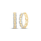 Radiant Brilliance: 10kt Yellow Gold Diamond Hoop Earrings - Splendid Jewellery