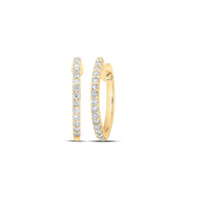 Load image into Gallery viewer, Radiant Brilliance: 10kt Yellow Gold Diamond Hoop Earrings - Splendid Jewellery