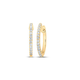 Radiant Brilliance: 10kt Yellow Gold Diamond Hoop Earrings - Splendid Jewellery
