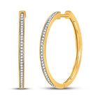Radiant Brilliance: 10kt Yellow Gold Diamond Hoop Earrings - Splendid Jewellery
