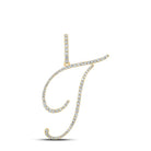 Radiant Brilliance: 10kt Yellow Gold Diamond Initial Pendant - Splendid Jewellery