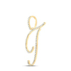 Radiant Brilliance: 10kt Yellow Gold Diamond Initial Pendant - Splendid Jewellery