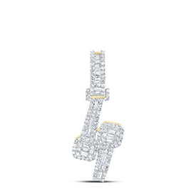 Radiant Brilliance: 10kt Yellow Gold Diamond Square Cuff Fashion Pendant - Splendid Jewellery