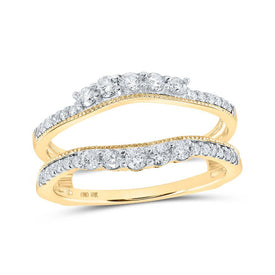 Radiant Brilliance: 10kt Yellow Gold Diamond Wrap Enhancer for Wedding Bands - Splendid Jewellery