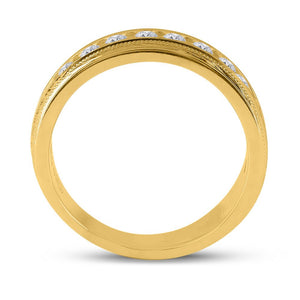 Radiant Brilliance 10kt Yellow Gold Men's Diamond Wedding Band - Splendid Jewellery